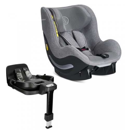 Avionaut AeroFix AirFlow - fotelik samochodowy, siedzisko 0-18 kg, zestaw z bazą obrotową IQ Orbit | Grey